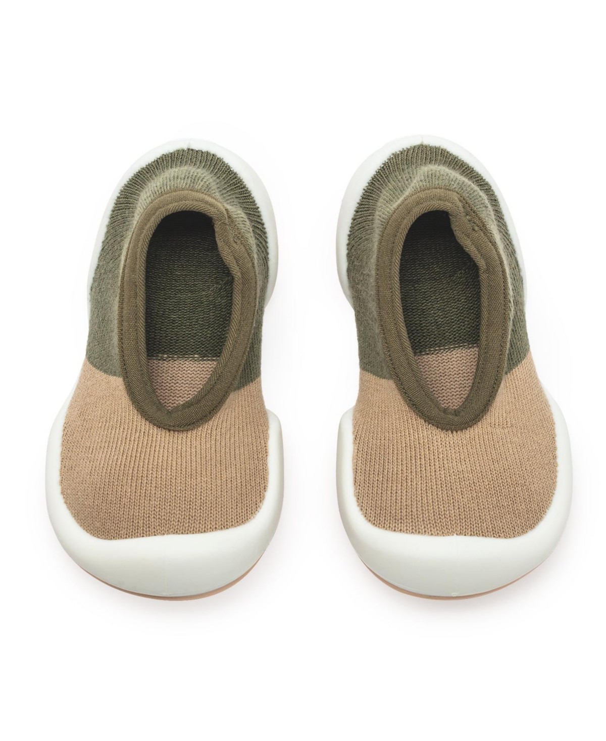 Детские Komuello Infant Girl Boy Breathable Washable Non-Slip Sock Shoes Flat-Color Block Olive — фото 1