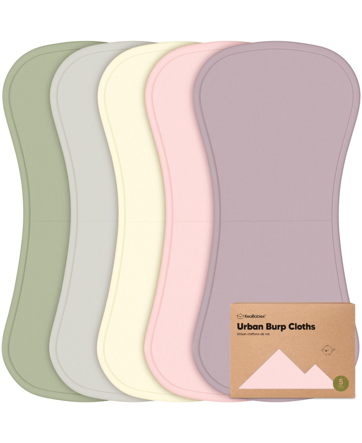KeaBabies Kids 5pk Urban Burp Cloths, Organic Burping Cloth for Babies, Burp Rags