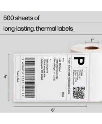 4x6” Direct Thermal Shipping Labels, 2 Rolls (500 Labels)