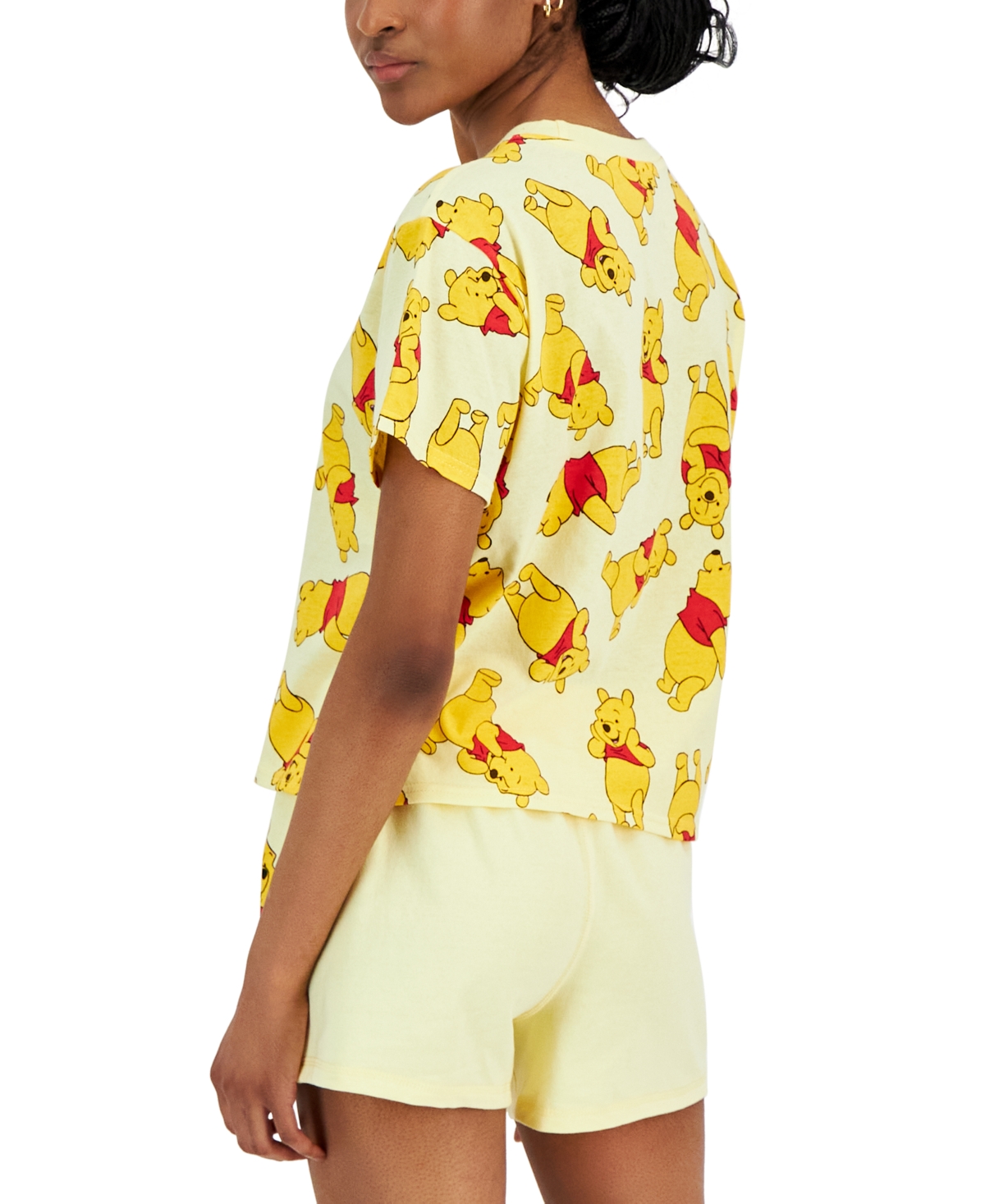 Shop Disney Juniors' Winnie The Pooh Graphic Crewneck T-shirt In Light Yellow