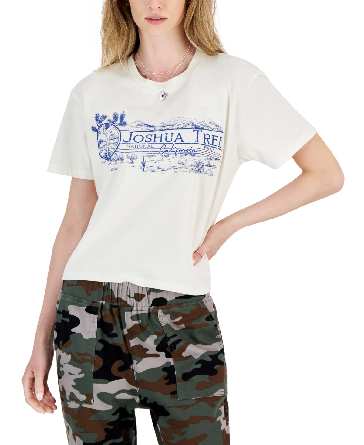Juniors' Joshua Tree Graphic T-Shirt - Antique White