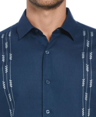 Cubavera Men's Classic Guayabera Shirt Short Sleeve in Micro Chip Beige