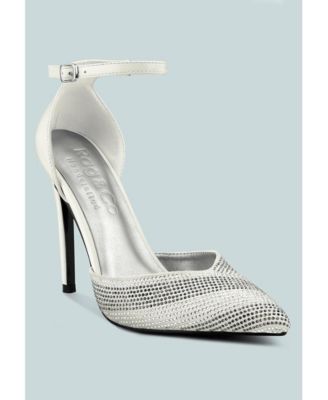 NOBLES Womens Rhinestone Patterned Stiletto Sandals