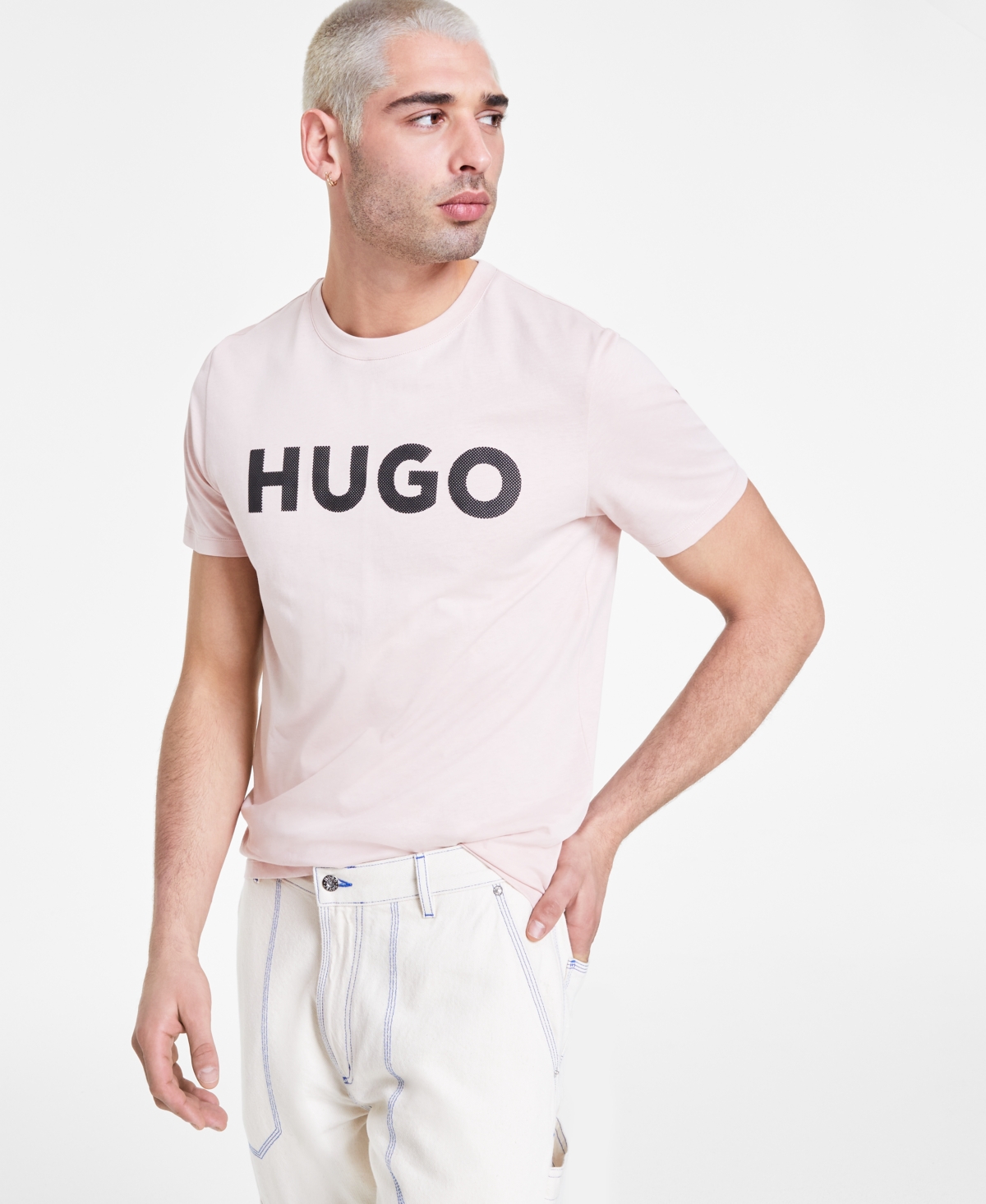 Shop Hugo By  Boss Men's Logo Graphic T-shirt In Lt Past,pk