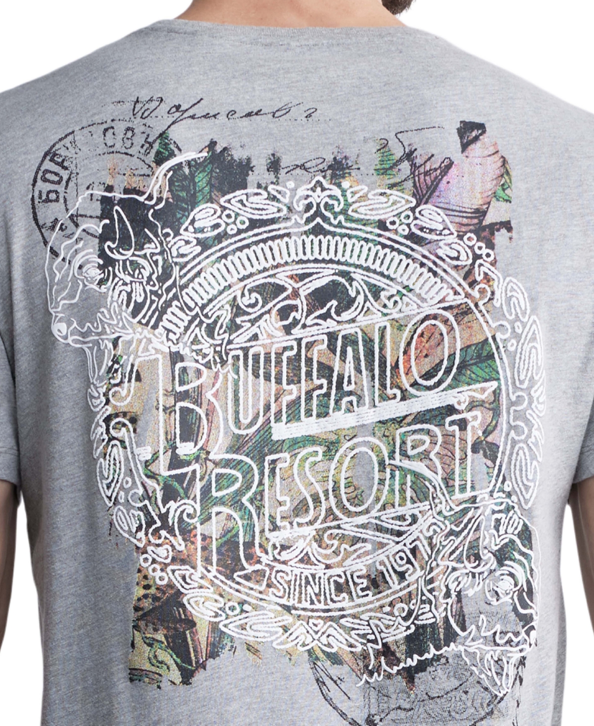Shop Buffalo David Bitton Men's Timmy Graphic T-shirt In Heather Grey