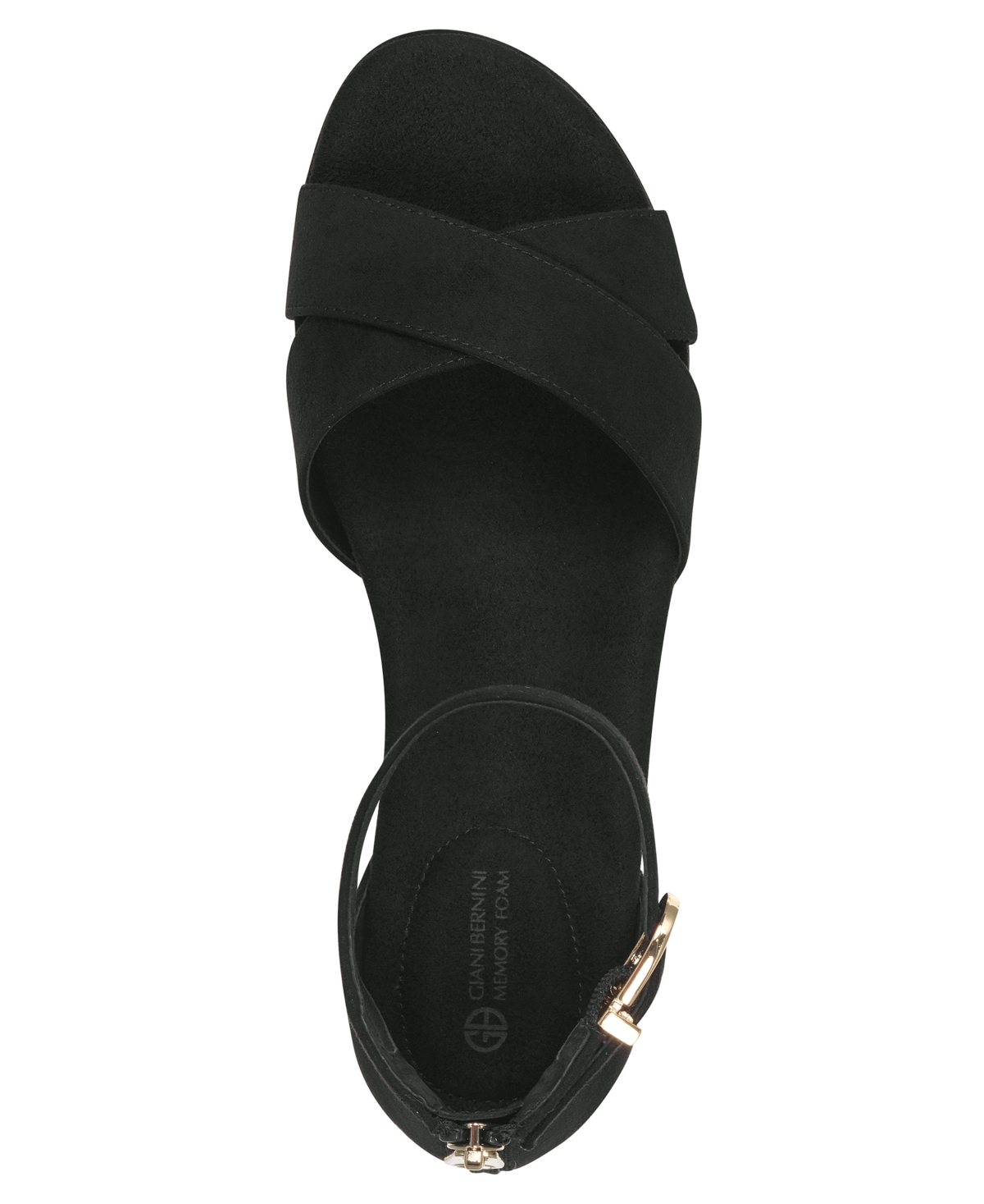 Shop Giani Bernini Women's Eviee Memory Foam Wedge Sandals, Created For Macy's In Light Blue