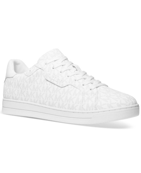Мужские кроссовки Michael Kors Keating Lace-Up Logo, цвет: Яркий белый