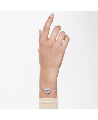 Hyperbola Bangle, Heart, Blue, Rhodium Plated