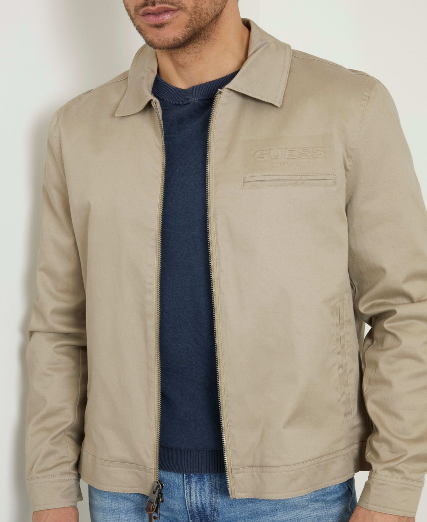 Мужская куртка GUESS Universe Twill Zip, цвет: Рыжевато-коричневый — фото 3