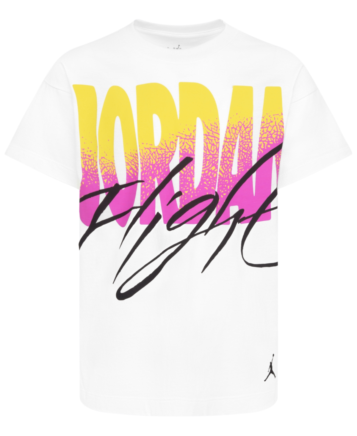 Shop Jordan Big Girls Flight Rise Short Sleeve T-shirt In White
