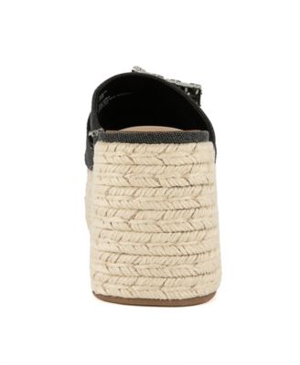 Women's Remote Embellished Buckle Espadrille Sandals