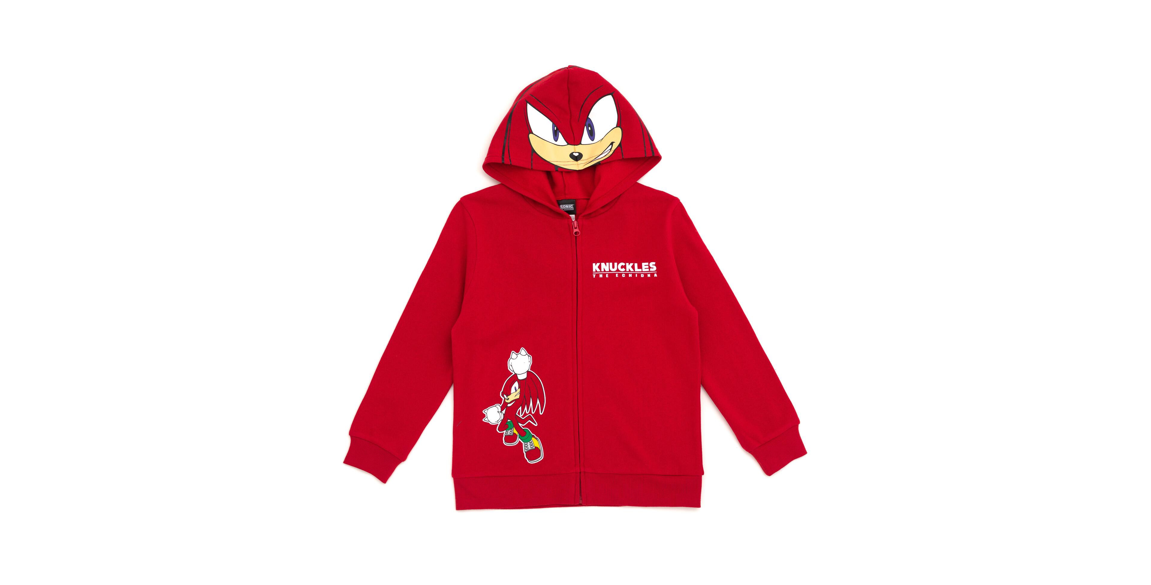 Sega Sonic the Hedgehog Shadow Knuckles Fleece Zip Up Hoodie Toddler| Child Boys