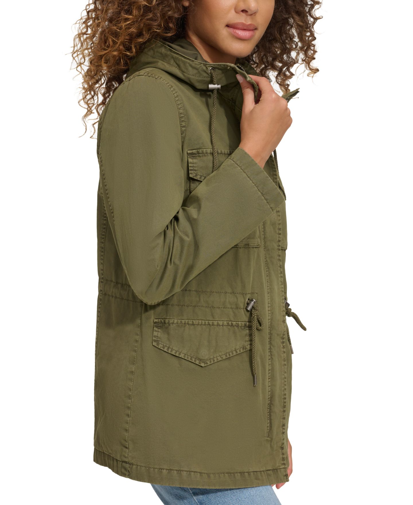 Женская куртка Levi's Lightweight Washed Cotton Military, цвет: Оливковый ночной — фото 2