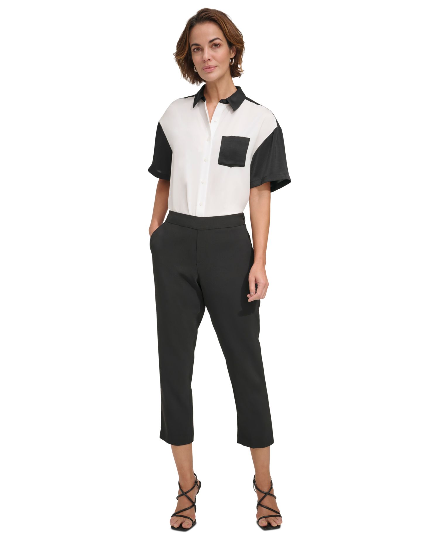 Petite Mid-Rise Pull-On Cropped Pants
