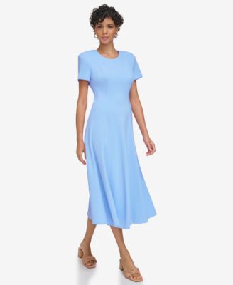 calvin klein powder blue dress Buy Calvin Klein Blue Cotton Dress from Next USA