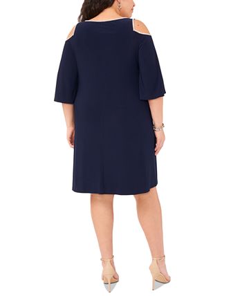 MSK Plus Size Embellished Cold Shoulder Dress Macy s