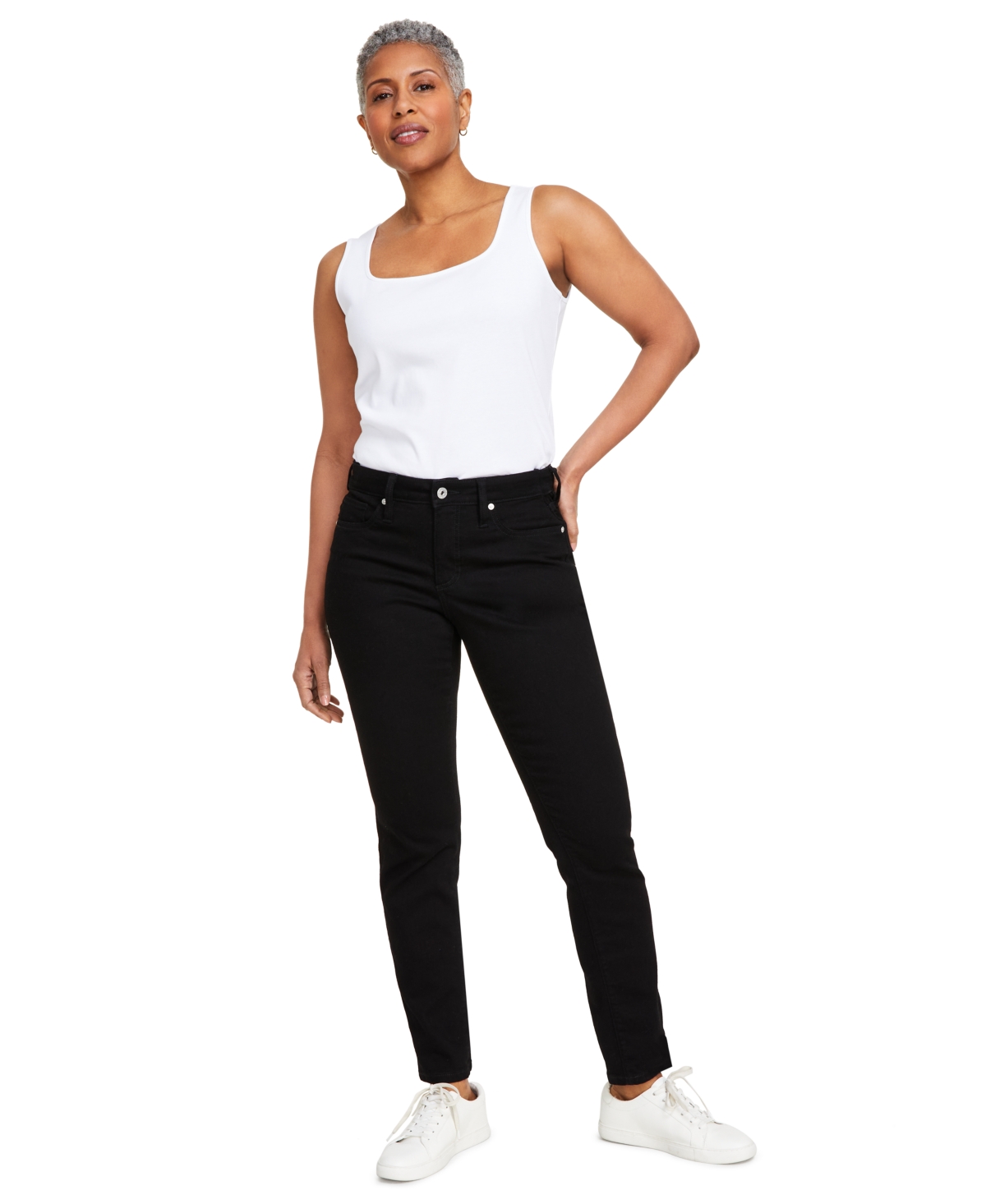 Women's Mid-Rise Stretch Slim-Leg Jeans, Created for Macy's - Logan