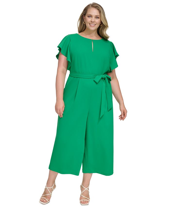 DKNY Women's Mixed Media Dress - Scuba Crepe With Side Ruching & Chevron Details