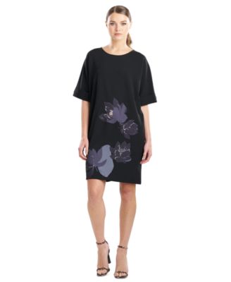 Natori - Women's Floral Round-Neck Short-Sleeve Dress