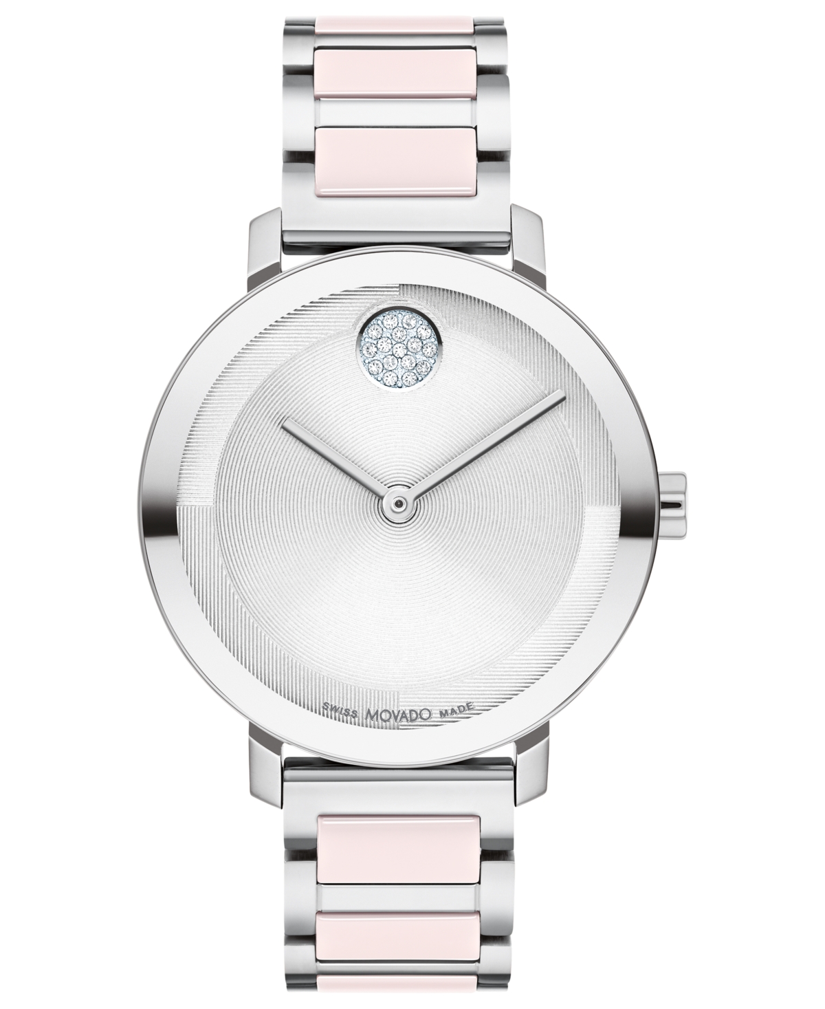 Shop Movado Women's Swiss Bold Evolution 2.0 Blush Ceramic & Stainless Steel Bracelet Watch 34mm In Two-tone