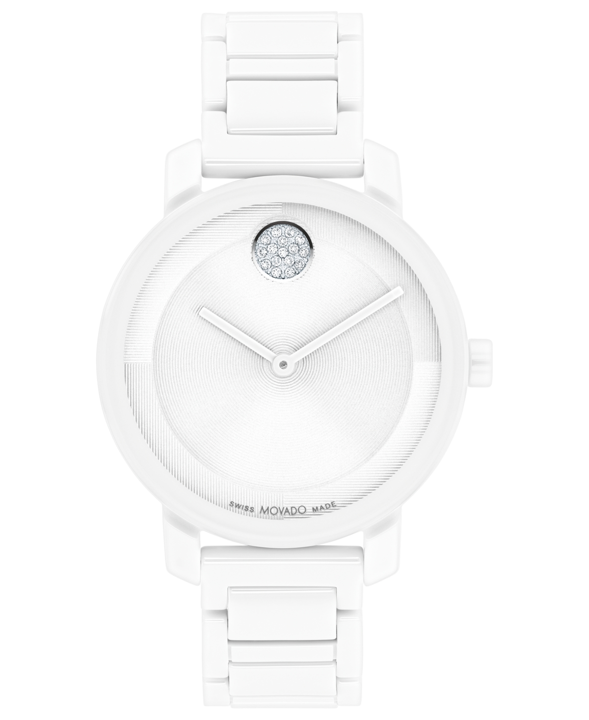 Women's Swiss Bold Evolution 2.0 White Ceramic Bracelet Watch 34mm - White