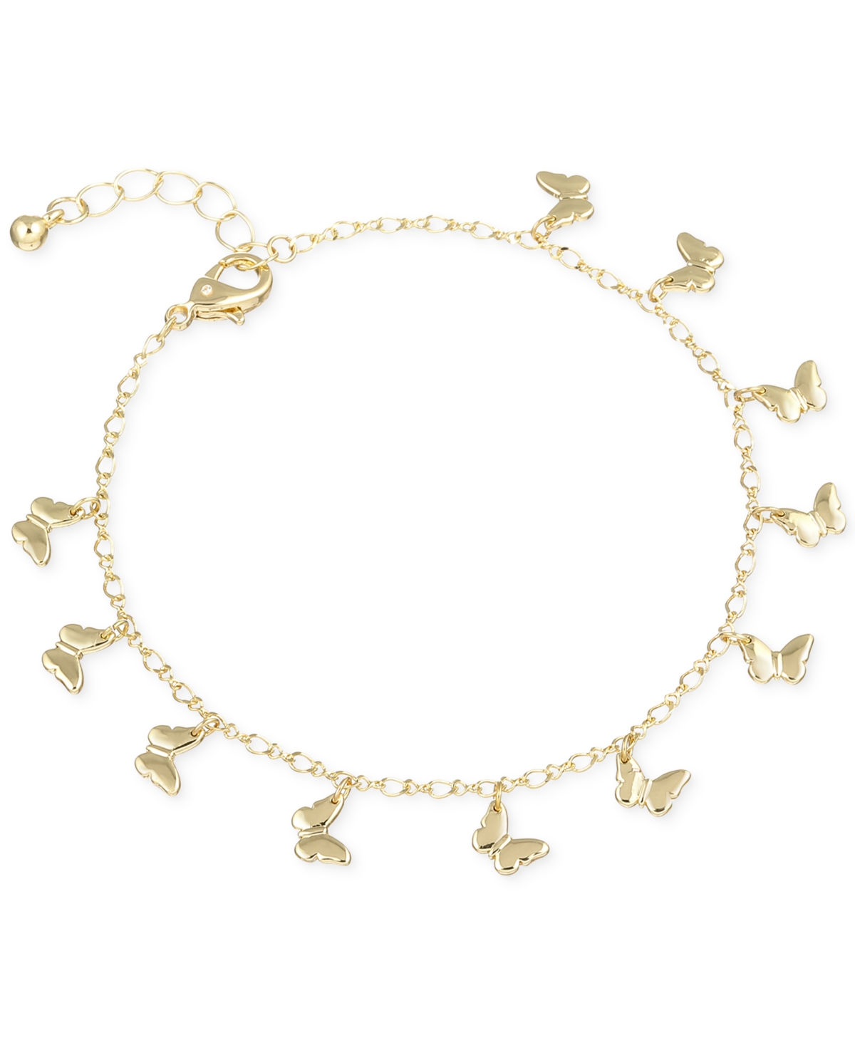 Shop Macy's Flower Show Butterfly Charm Bracelet, Created For  In Gold