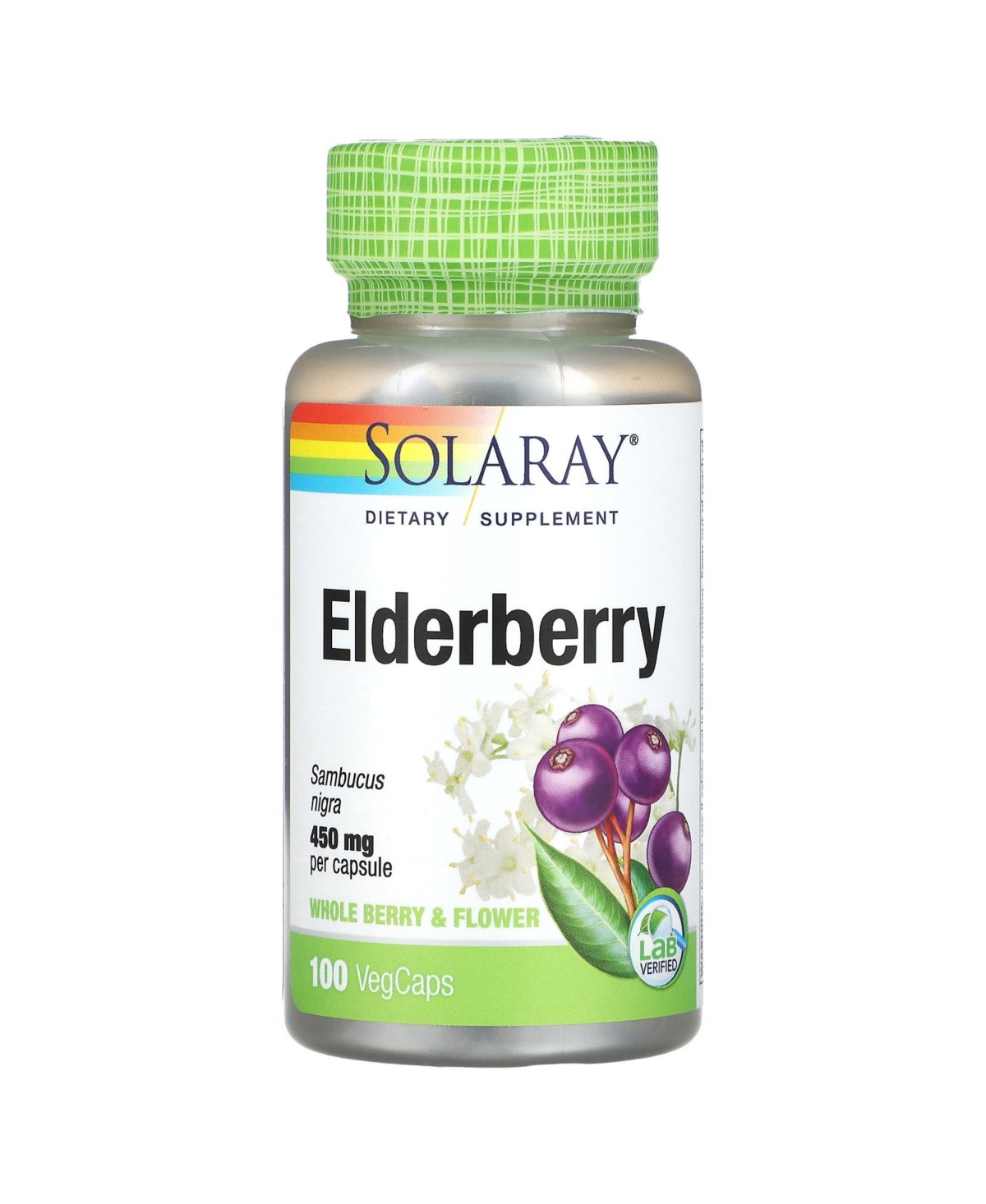 Elderberry 450 mg - 100 Veg Caps - Open Miscellaneous