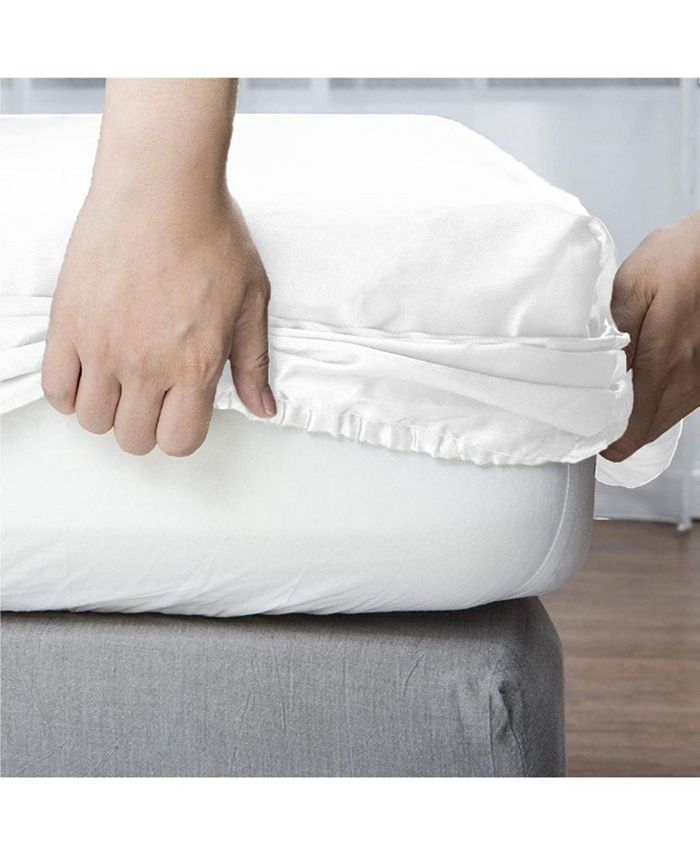 NIGHT Nonslip Silk & Eucalyptus Luxury Sheets Fitted Sheet Macy's