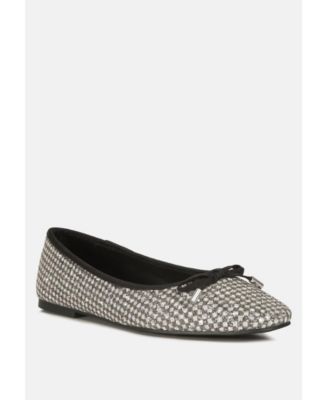 harriet glitter faux leather flat ballerinas