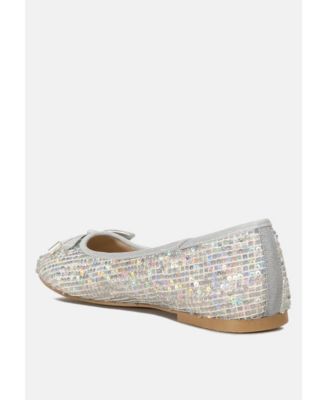 Womens Lettie Sequin Embellished Ballet Flats