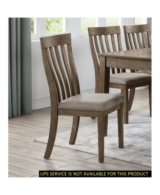 Wire Brushed Brown Side Chairs Set