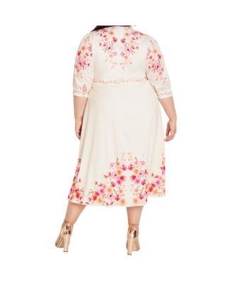 Plus Size Annabelle Button Down Floral Midi Dress