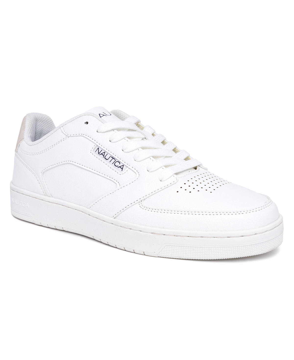 Shop Nautica Men's Bascule Casual Flat Sneakers In White