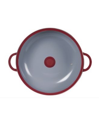 Aluminum 12 Qt Caldero with Silicone Rim Glass Lid and Silicone Handle Holder