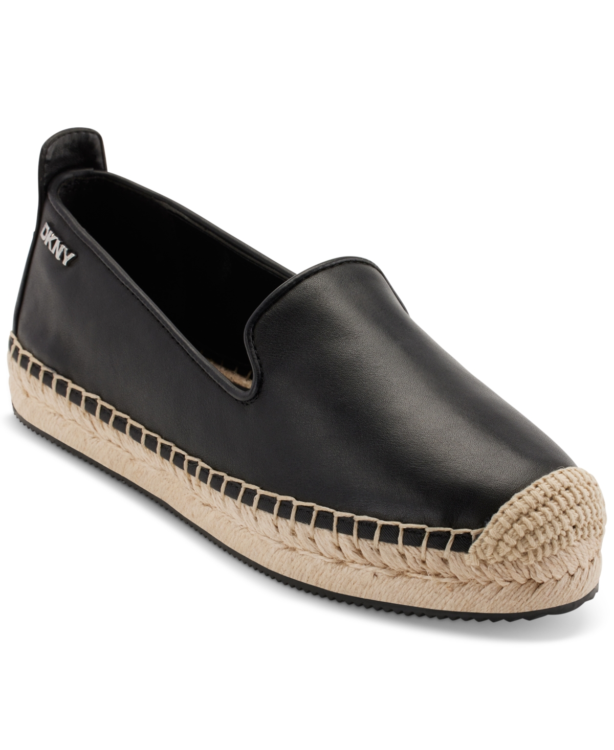 Dkny Women s Mallandra Slip On Espadrille Flats Black Smart Closet