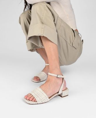 Women's Adleey Ankle Strap Tweed Block Heel Sandals