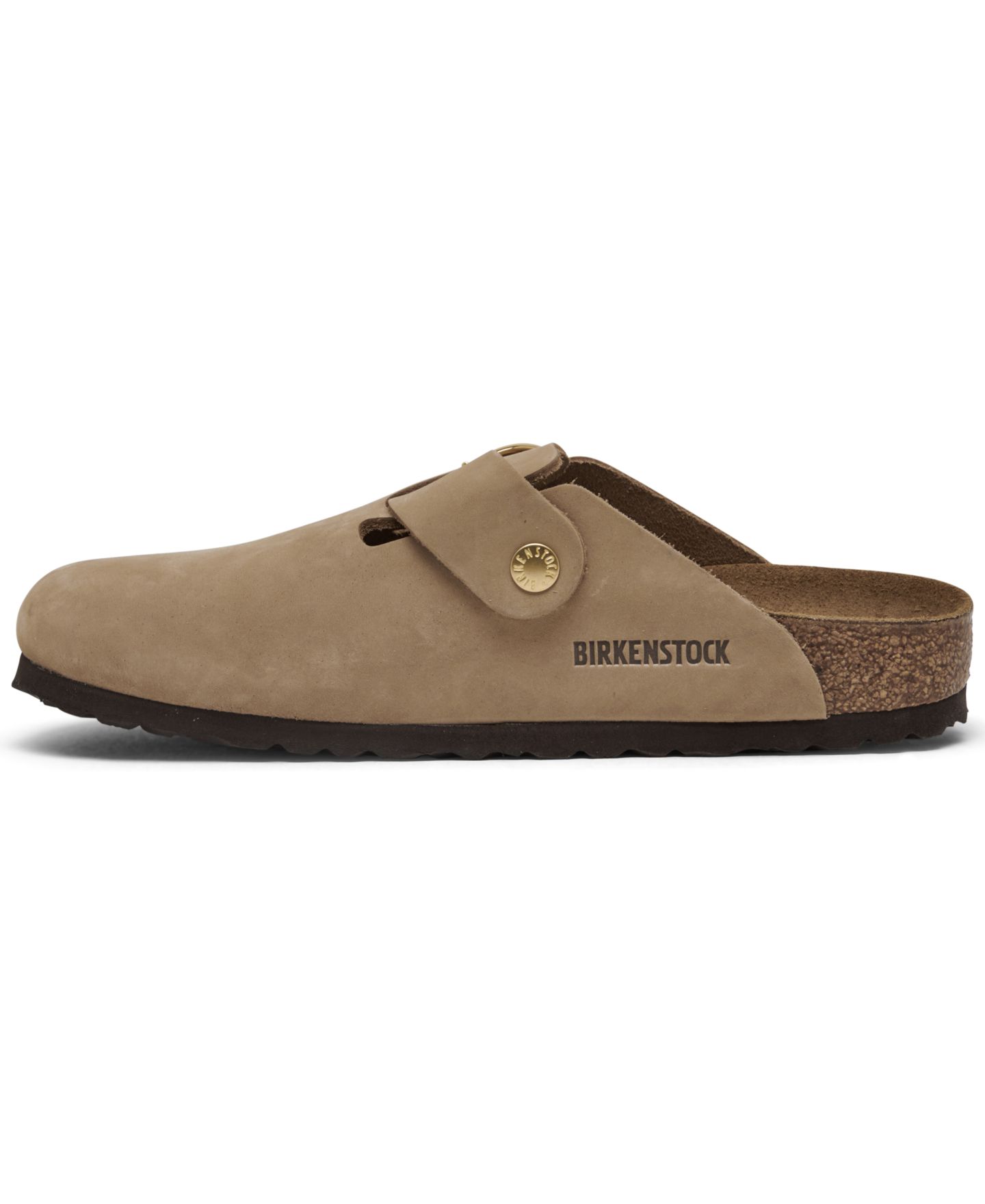 Женские сабо Birkenstock Boston Big Buckle Nubuck Leather, цвет: Бежевый — фото 4