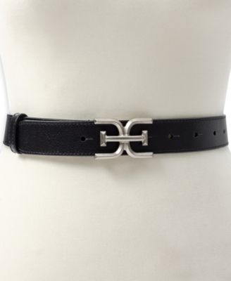 Women's Slim Double-E Plaque Buckle Belt