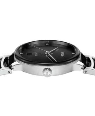 Unisex Swiss Centrix Diamond (1/20 ct. t.w.) Black Ceramic & Stainless Steel Bracelet Watch 40mm