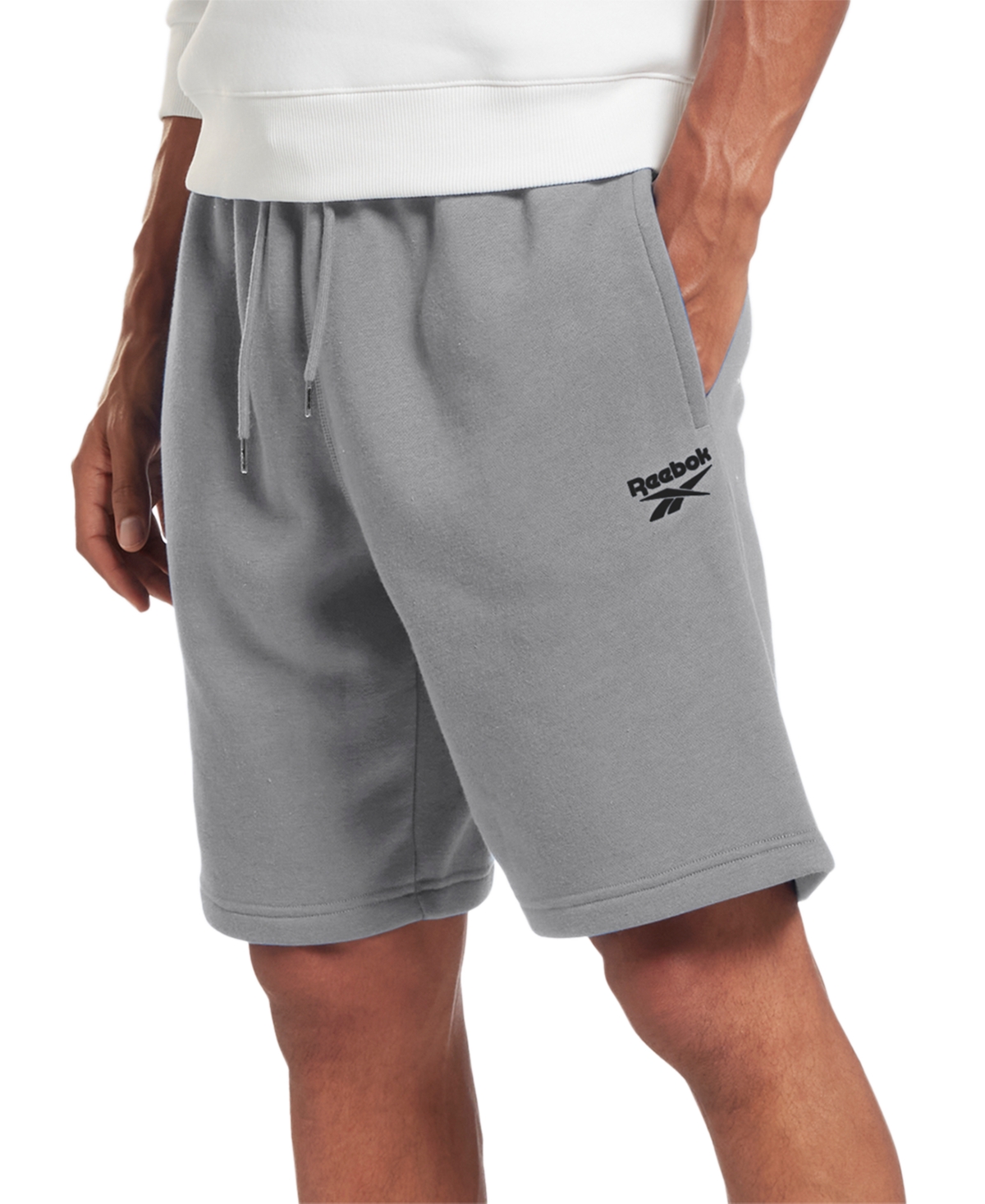 Shop Reebok Men's Workout Ready Regular-fit Moisture-wicking 9" Shorts In Dgh,wht