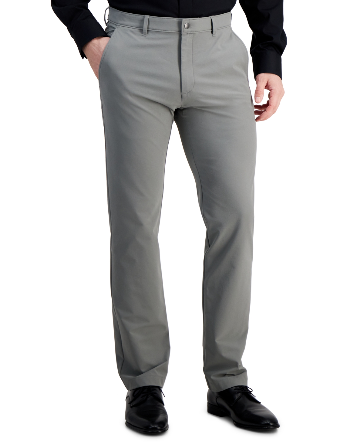 Shop Alfani Men's Alfatech Woven Smart Pants, Created For Macy's In Storm Gray