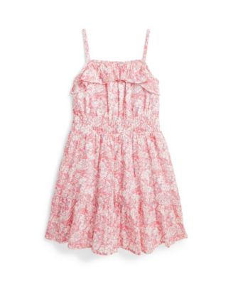 폴로 랄프로렌 Polo Ralph Lauren Toddler and Little Girls Floral Cotton Seersucker Dress,Echelle Floral