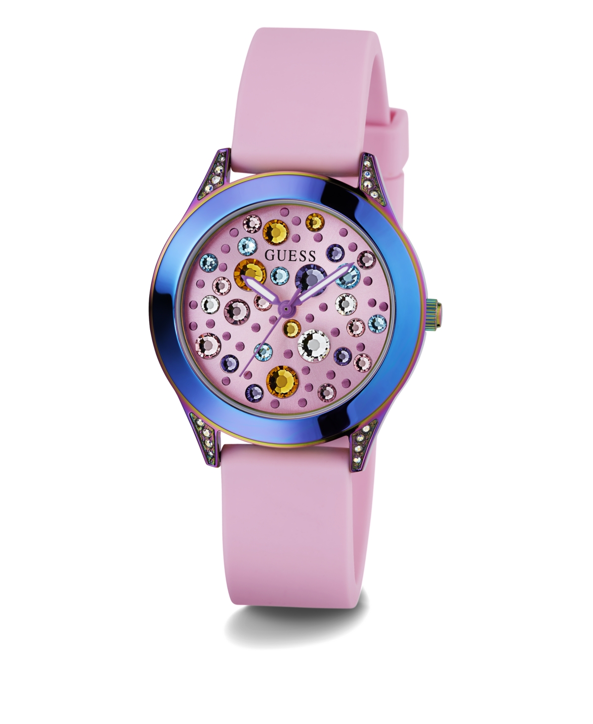 Shop Guess Women's Analog Pink Silicone Watch 34mm