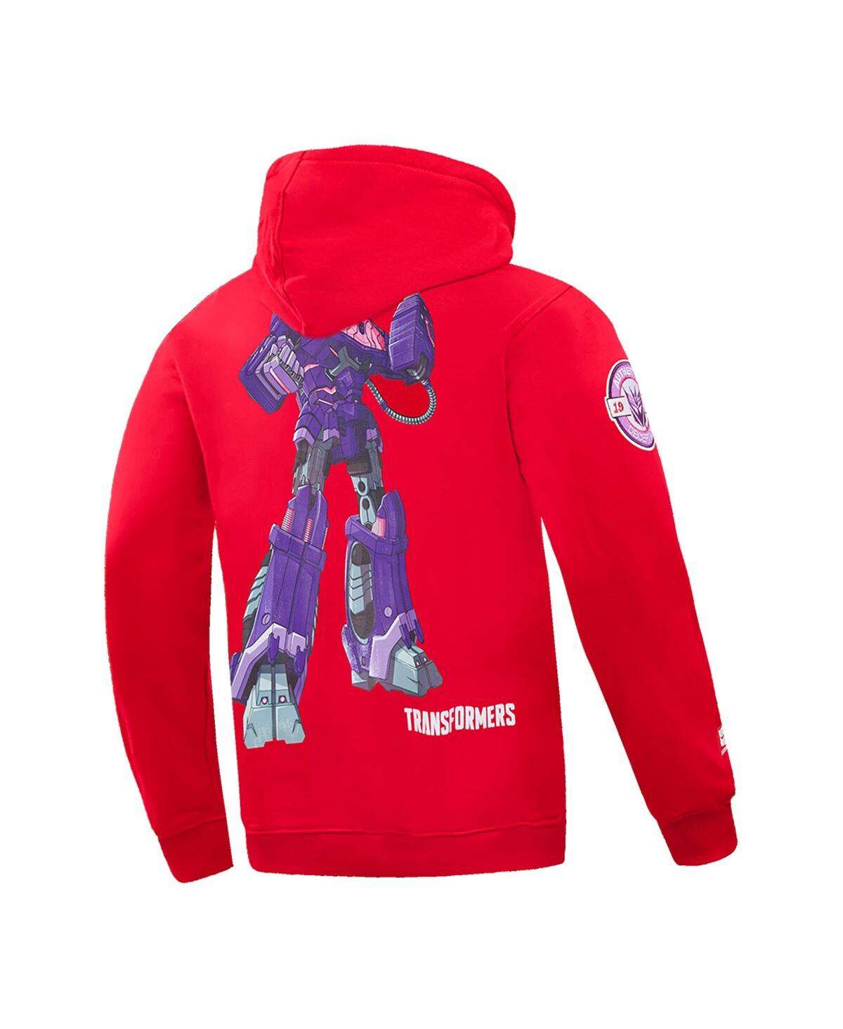 FREEZE MAX MEN'S AND WOMEN'S FREEZE MAX RED TRANSFORMERS MADE ON CYBERTRON PULLOVER HOODIE 