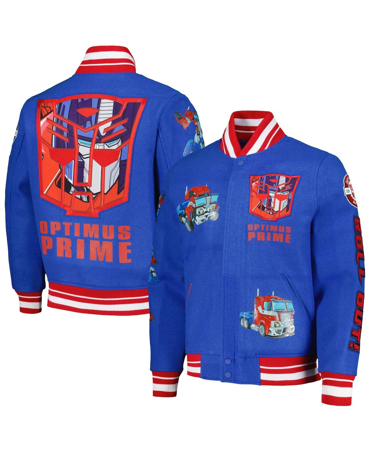 Shop Freeze Max Men's  Royal Transformers Roll Out Full-zip Varsity Jacket