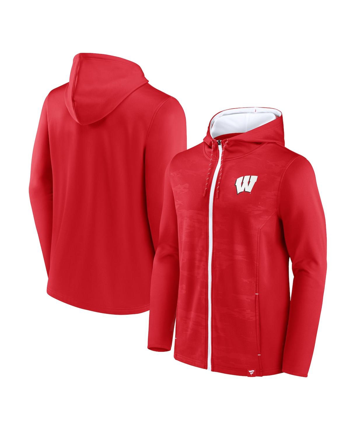 Fanatics Men's  Red Wisconsin Badgers Ball Carrier Full-zip Hoodie In Red