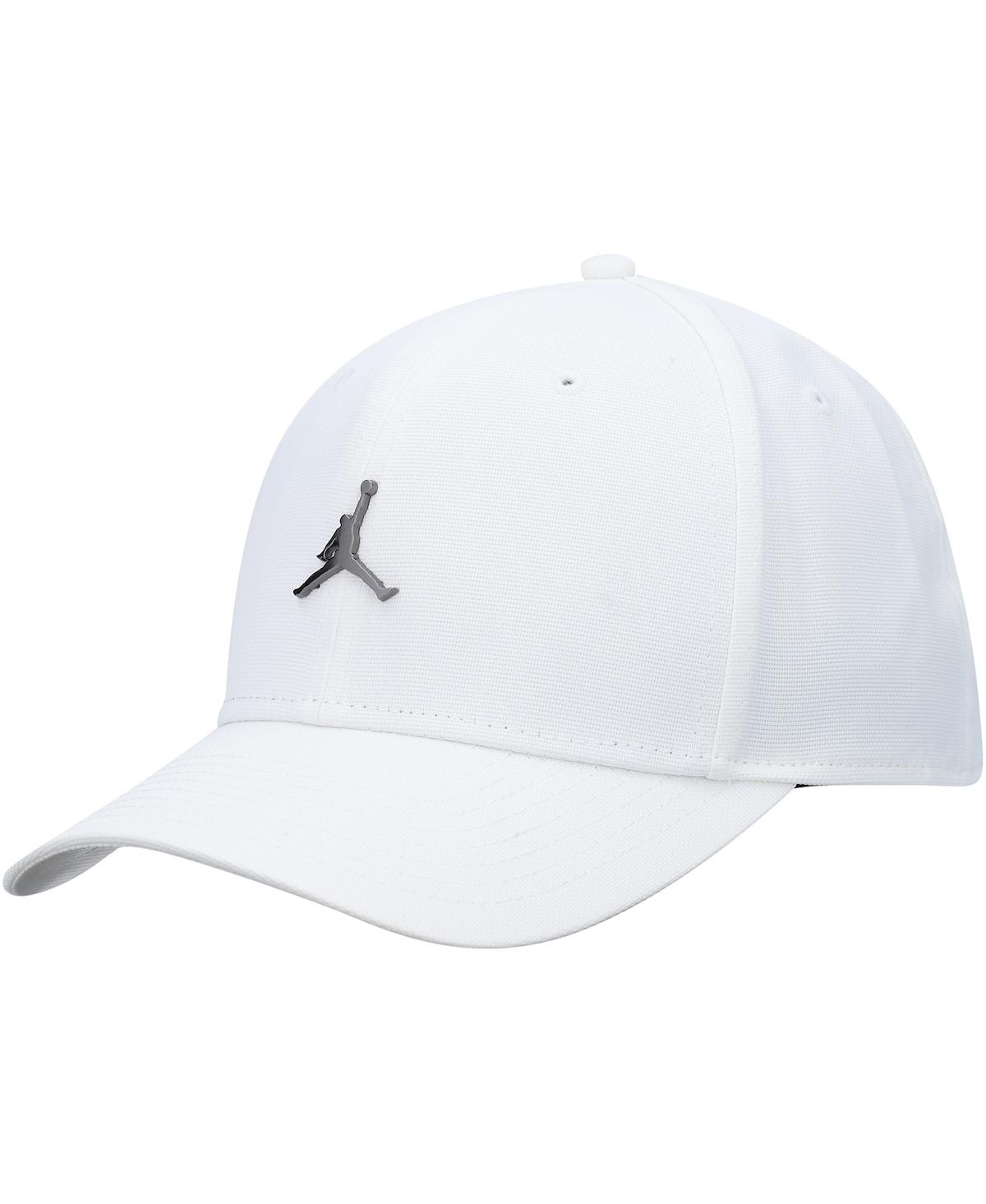 Men's Jordan White Metal Logo Adjustable Hat - White