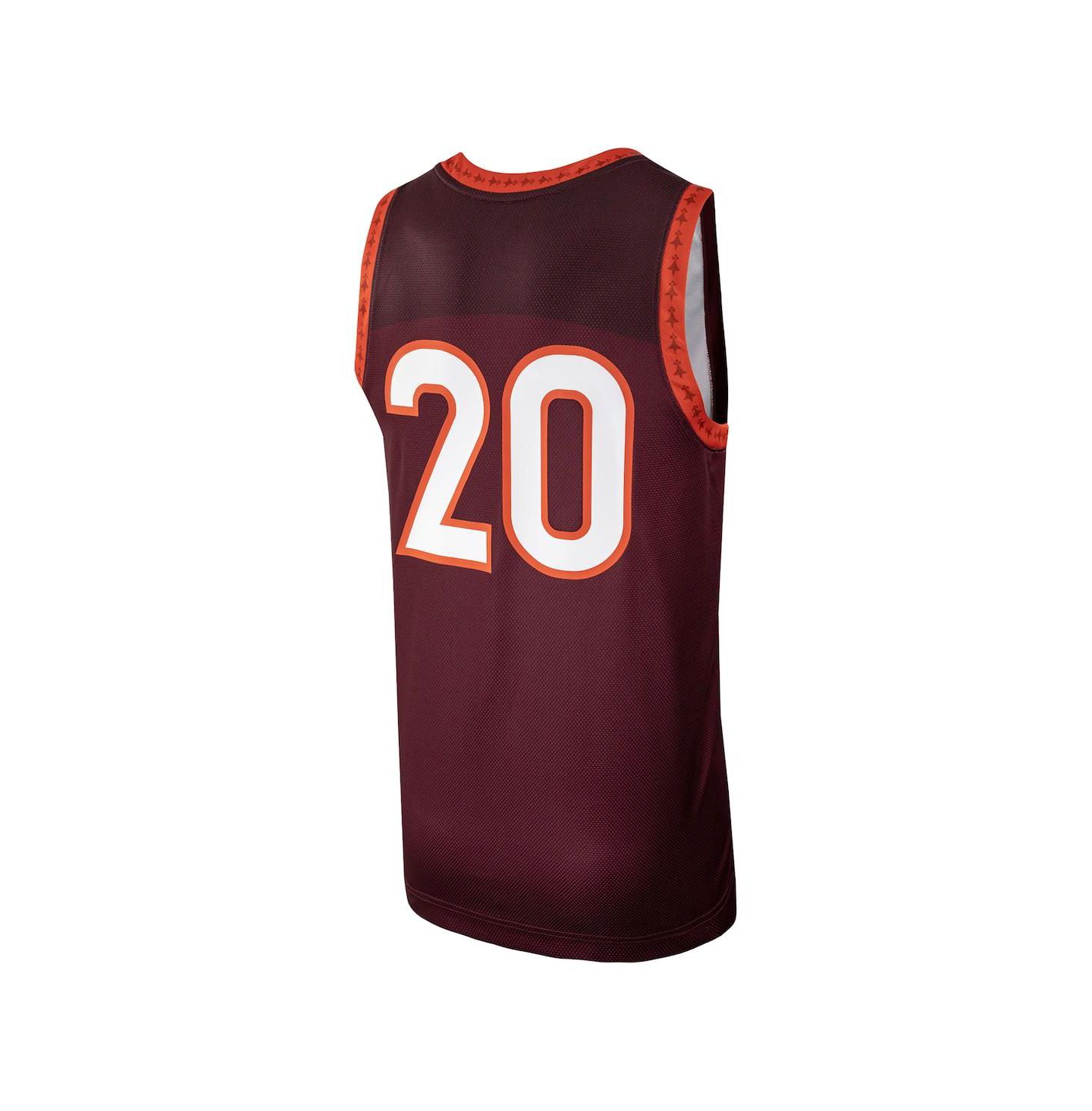 Мужской топ Nike #20 Maroon Virginia Tech Hokies Replica Basketball Jersey — фото 3