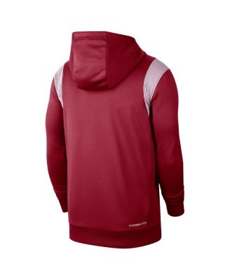 Men's Crimson Oklahoma Sooners 2022 Game Day Sideline Performance Pullover Hoodie