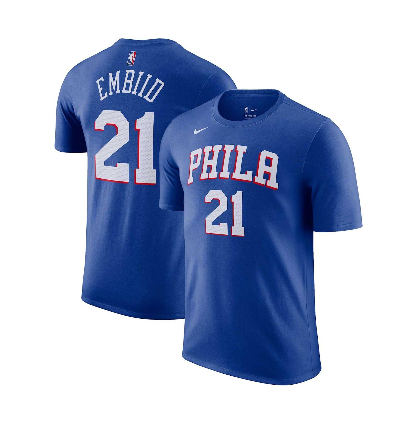 Мужская футболка Nike Joel Embiid Royal Philadelphia 76ers Icon 2022/23 Name and Number — фото 1